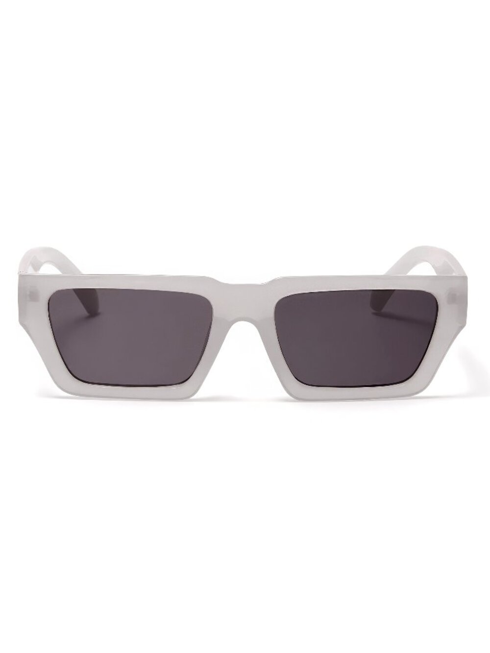 Unisex Pearl Gray Rectangular Sunglasses, Frame Y2K Retro Style